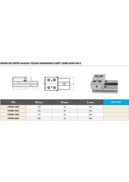 125MM Krasnic Modüler Süper Hassas Tezgah Mengenesi No:2 modelleri