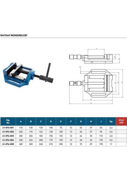 100MM Harlingen Matkap Mengenesi modelleri