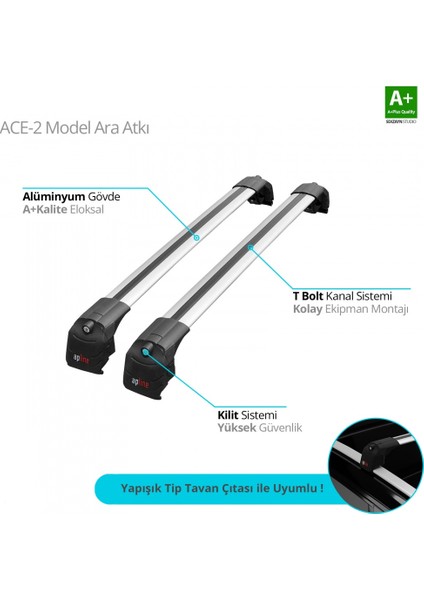 Volvo XC40 2018 Üzeri Ace-2 Model Gri Ara Atkı