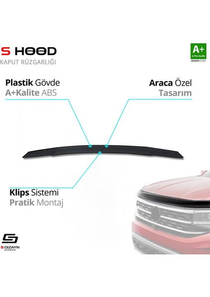 Kswagen Tiguan Abs Plastik Kaput Rüzgarlığı 2016 Üzeri A+Kalite