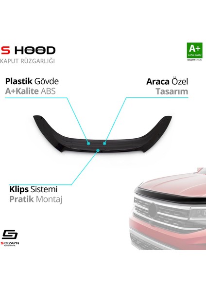 S-Dizayn Ssangyong Korando Abs Plastik Kaput Rüzgarlığı 2011-2018 A+Kalite fiyatları