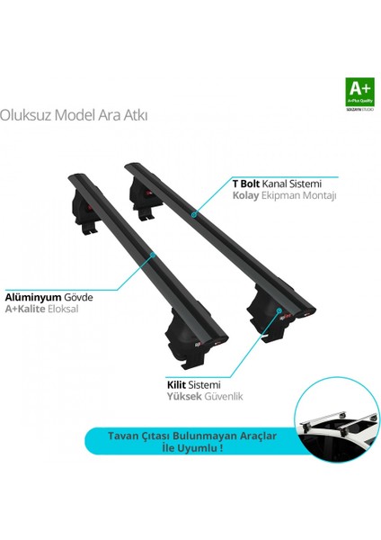 Citroen C4 2020 Üzeri Oluksuz Model Siyah Ara Atkı