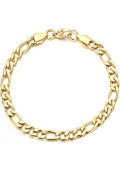 Figaro Zincir Çelik Gold Bileklik modelleri