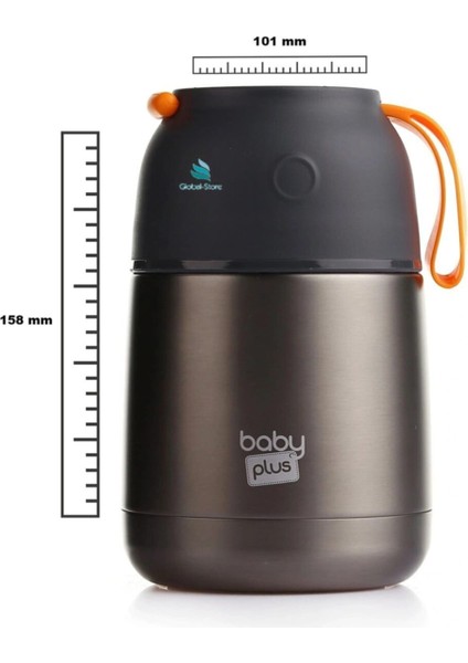 Baby & Plus Vakumlu Çift Taraflı Bebek Mama Saklama Termosu 450ML