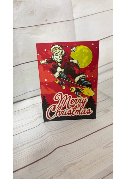 Butik Sosyetik Yılbaşı Kartpostalı Merry Christmas Yazılı 10 x 14 cm 20 Adet