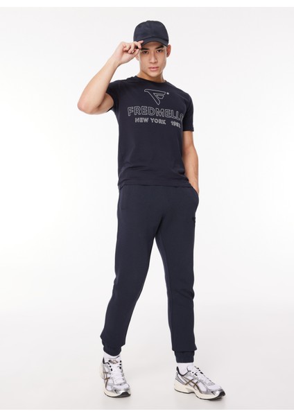 Bisiklet Yaka Lacivert Erkek T-Shirt FM23W02TG modelleri