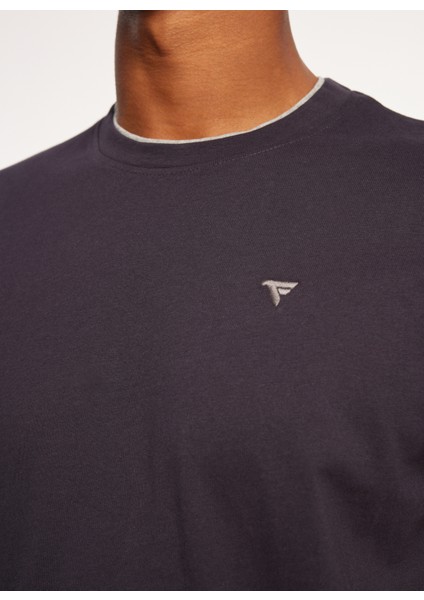 Bisiklet Yaka Lacivert Erkek T-Shirt FM23W07TG fırsatları