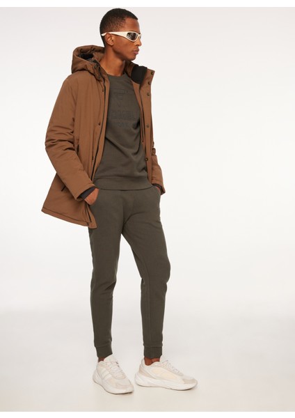 Lastikli Bel Slim Fit Kahve Erkek Eşofman Altı FM23W02PF