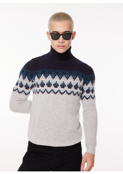 Balıkçı Yaka Slim Fit Ekru Erkek Kazak FM23W62MD fiyatları