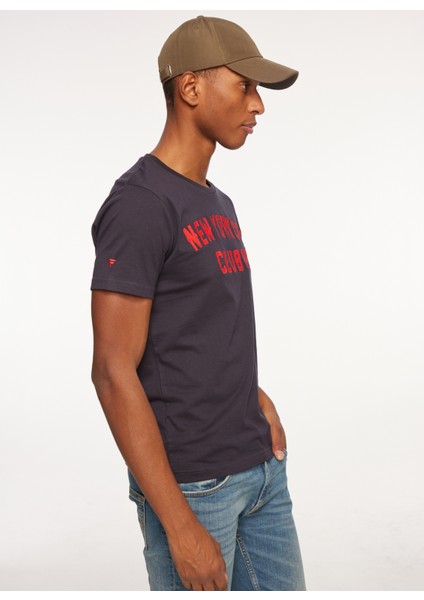 Bisiklet Yaka Lacivert Erkek T-Shirt FM23W14TG modelleri