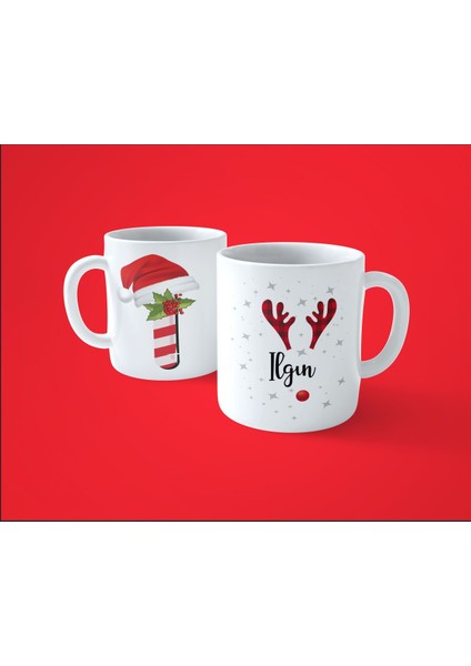 Yeni Yıla Özel I Harfli Isim Basılı Kupa Bardak