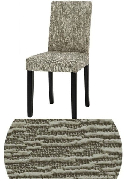 6 Adet Dokuma Jakar, Eteksiz, Sandalye Kılıfı. Yıkanabilir, Esnek, Lastikli Sandalye Örtüsü.