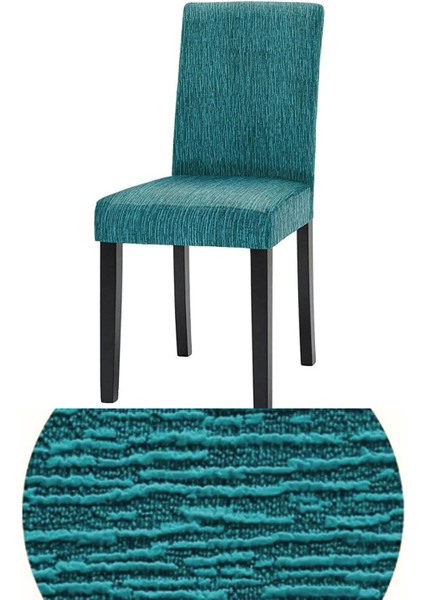 6 Adet Dokuma Jakar, Eteksiz, Sandalye Kılıfı. Yıkanabilir, Esnek, Lastikli Sandalye Örtüsü.