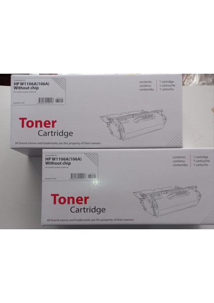 Hp 106A W1106A / 107A / 107W / Mfp 135W / Mfp 137FNW  Chipsiz Muadil Toner 2li Paket