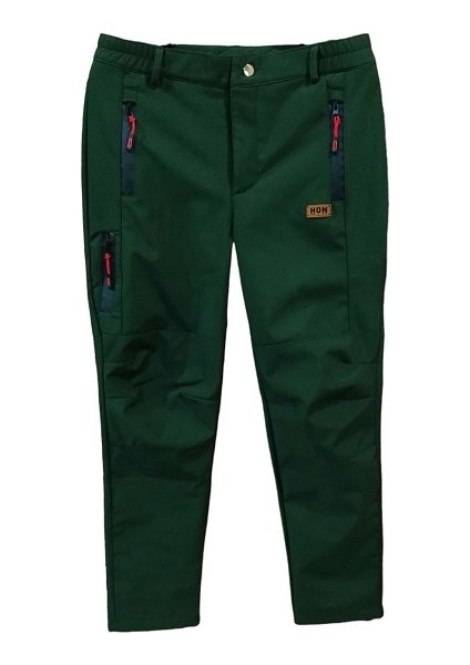 Haki Yeşil Softshell Pantalon Içi Polarlı Gizli Fermuarlı - Xl