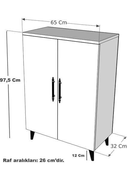Enda Home 3 Raflı 2 Kapaklı Çok Amaçlı Dolap Çok Amaçlı Mutfak Dolabı Banyo Dolabı Antrasit fırsatları