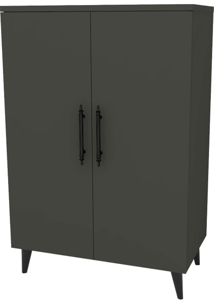 Enda Home 3 Raflı 2 Kapaklı Çok Amaçlı Dolap Çok Amaçlı Mutfak Dolabı Banyo Dolabı Antrasit indirimleri