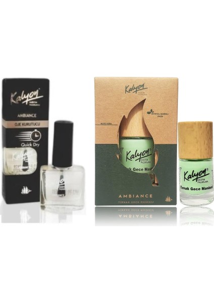 Oje Kurutucu Fırçalı - Kalyon Bitkisel Tırnak Gece Maskesi 11 ml