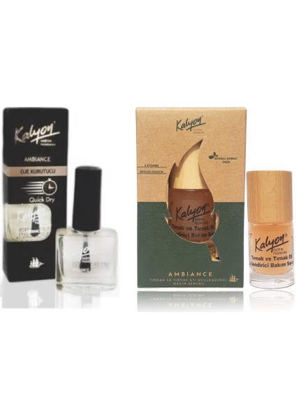 Oje Kurutucu Fırçalı - Kalyon Bitkisel Tırnak ve Tırnak Eti Güçlendirici Bakım Serumu 11 ml