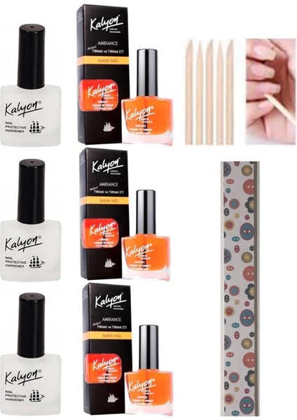 Tırnak Bakım 3 Adet - Tırnak Bakım Yağı 3 Adet - Törpü - Kronk 10 Adet