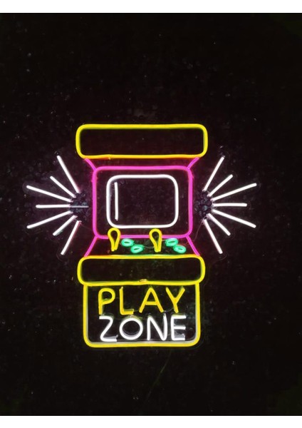 Play Zone Gamer Neon LED Dekoratif Aydınlatma