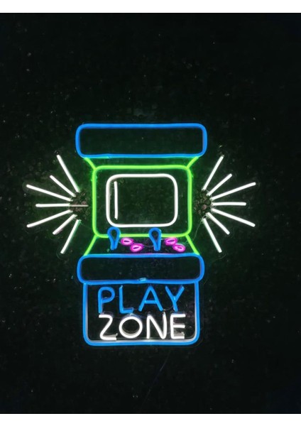 Play Zone Gamer Neon LED Dekoratif Aydınlatma