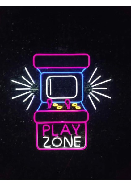 Play Zone Gamer Neon LED Dekoratif Aydınlatma