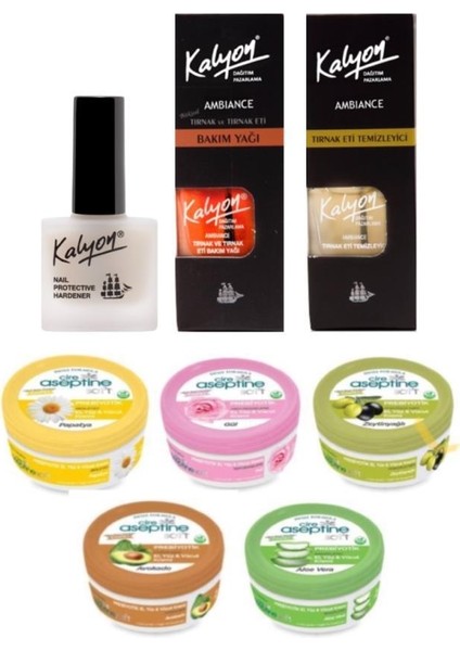 Tırnak Bakım - Bakım Yağı - Et Temizleyici - Cire Aseptine Krem 30 Ml 5 Adet Karma