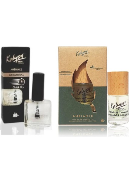 Oje Kurutucu Fırçalı - Kalyon Bitkisel Tırnak ve Tırnak Eti Nemlendirici İki Fazlı Yağ 11 ml