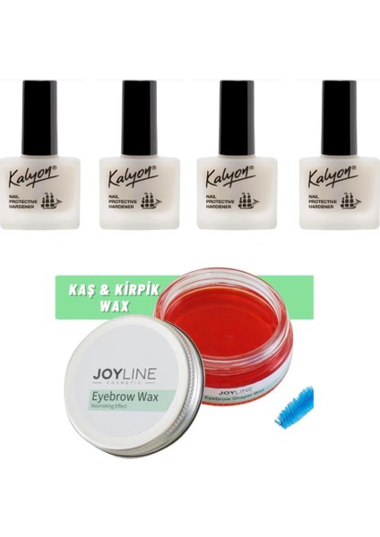 Tırnak Sertleştrici 11 ml 4 Adet - Joy Line Kaş Şekillendirici ve Sabitleyici Wax 50 ml