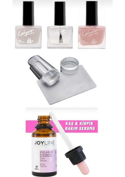 Kalyon French Set - Stamper Silikon - Joy Line Kaş Kirpik Onarıcı,uzatıcı,besleyici ve Güçlendirici Bakım Serumu 30 ml