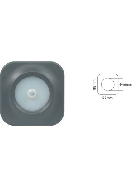 3 Watt Beyaz Işık, Antrasit Kasa, Sensörlü Merdiven, Basamak, Koridor, Antre Armatürü, LED Armatür indirimleri