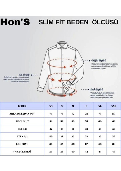 HON’S Slim Fit Keten Görünümlü Erkek Gömlek