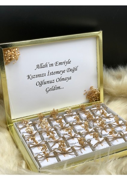 Mirabella Gift 48 Adet Süslemeli Söz Nişan Çikolatası, Isteme Çikolatası Söz Nişan Nikah Kız Isteme Madlen Çikolata