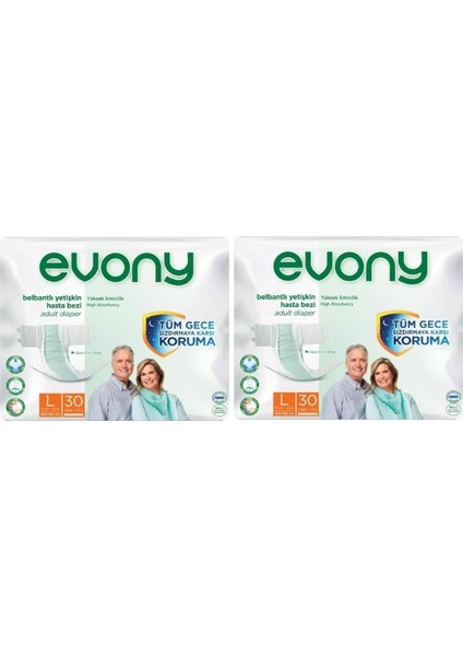 Belbantlı Büyük Boy L 30'lu 2 Paket Hasta Bezi