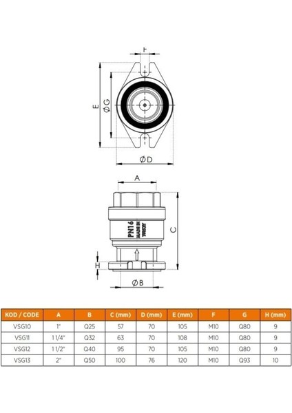 Oval Flanşlı-Glenli Çekvalf - 2''
