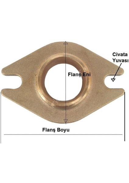 Pompa Bağlantı Flanşı Pirinç 2''
