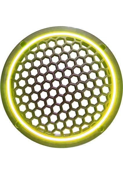 Neon Işıklı 20 cm Hoparlör ve Midrange Kapağı - 2 Adet - Sarı