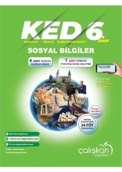 Çalışkan Yayınları 6. Sınıf Sosyal Bilgiler (KED) Kazanım Ekseni Değerlendirmeleri