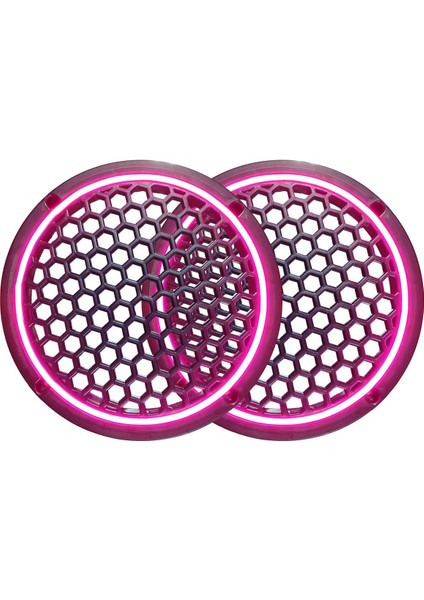 Neon Işıklı 20 cm Hoparlör ve Midrange Kapağı - 2 Adet - Pembe