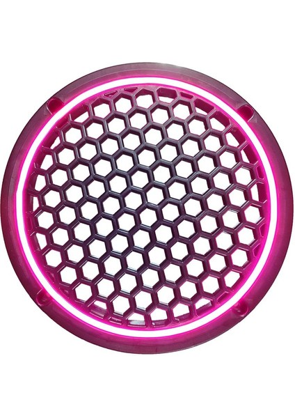 Neon Işıklı 20 cm Hoparlör ve Midrange Kapağı - 2 Adet - Pembe