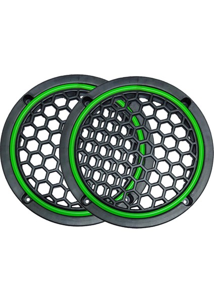 Neon Işıklı 16 cm Hoparlör ve Midrange Kapağı - 2 Adet - Yeşil