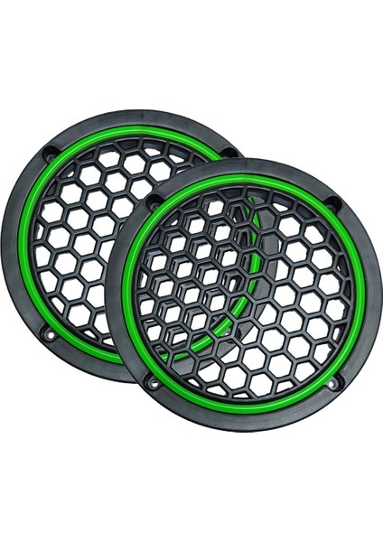Neon Işıklı 16 cm Hoparlör ve Midrange Kapağı - 2 Adet - Yeşil