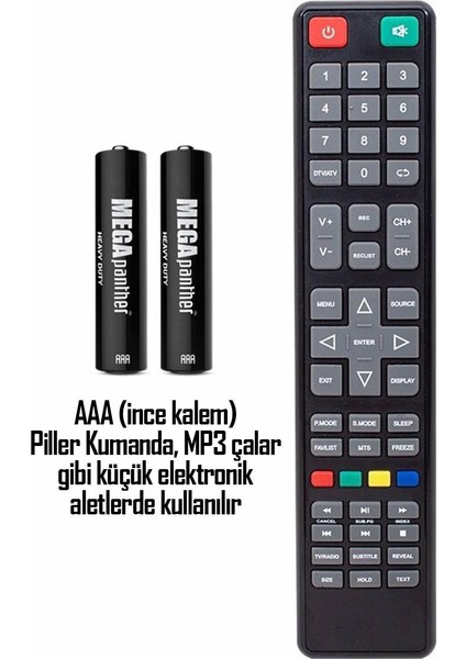 4lü Aaa R03 Ince Kalem Pil Kumanda Pili Zn-C 1.5V