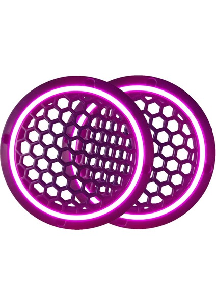 Neon Işıklı 16 cm Hoparlör ve Midrange Kapağı - 2 Adet - Mor