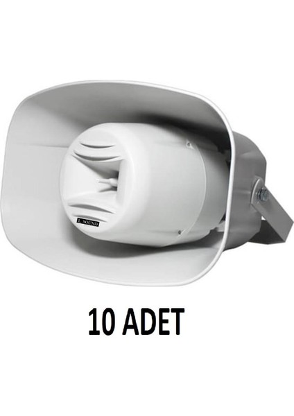 10 Adet - Dış Mekan Horn Aqua Hoparlör Kabini - 16 cm Abs Boş Kasa Kabin