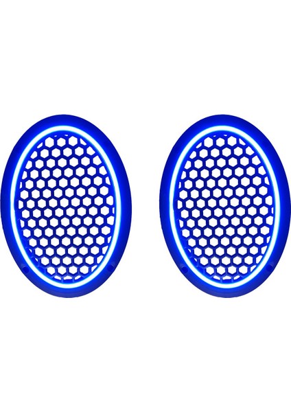 Neon Işıklı (6x9) Inç Kaliteli Plastik Hoparlör ve Midrange Kapağı - 2 Adet - Mavi