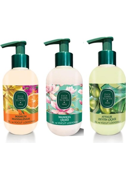 El ve Vücut Losyonu 280 ml ( Manolya Çiçeği - Bodrum Mandalinası - Ayvalık Zeytin Çiçeği)