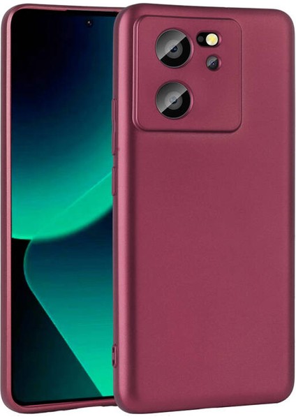 Xiaomi Mi 13T ile Uyumlu Kılıf Soft Premium Yumuşak Silikon Telefon Kılıfı Kapak Mürdüm