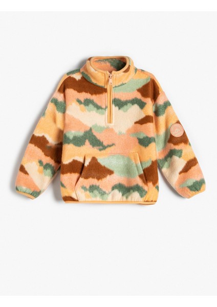 Polar Sweatshirt Dik Yaka Yarım Fermuarlı Uzun Kollu modelleri